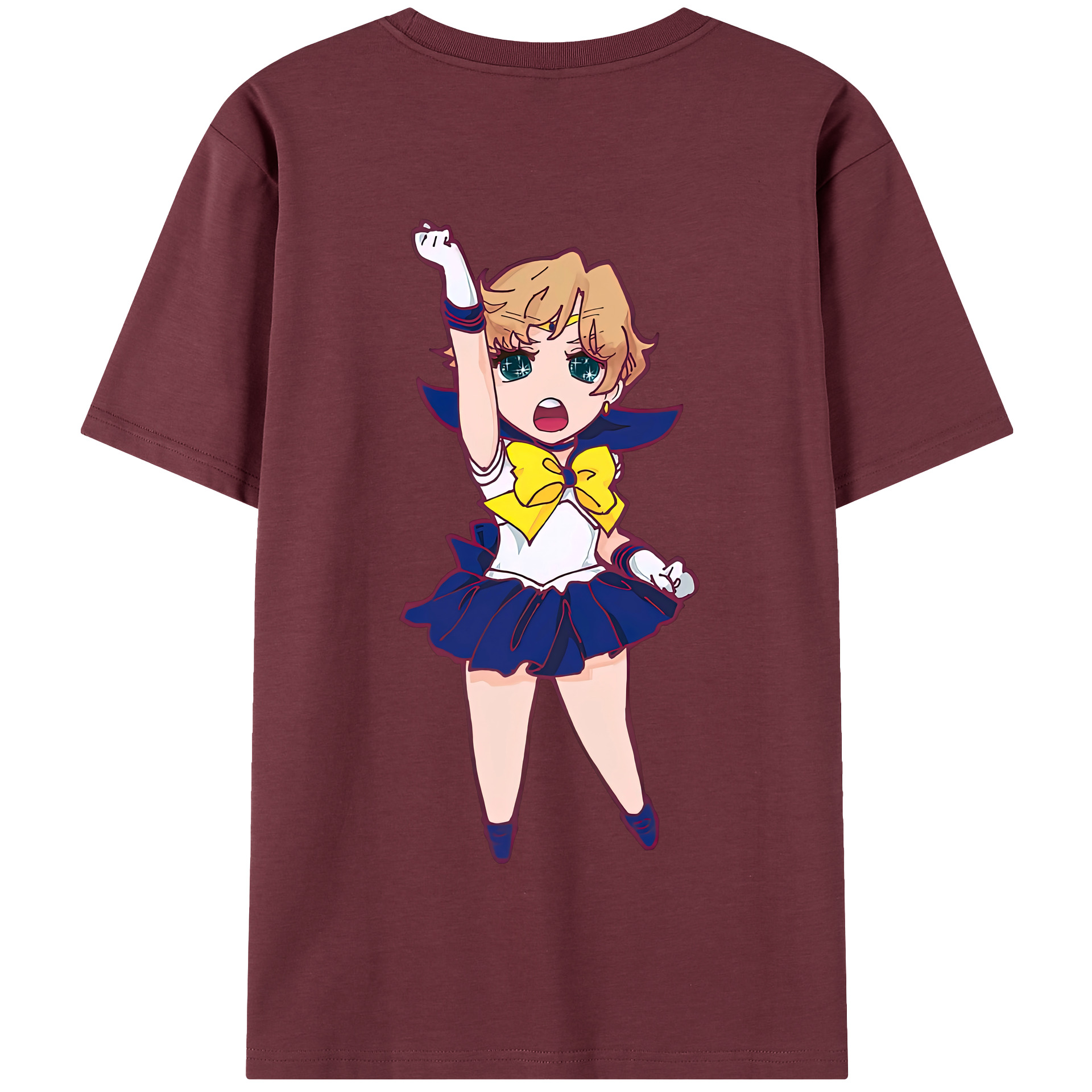 （画像用） 美少女戦士セーラームーン 天王はるか Sailor Moon Tenoh Haruka 綿100％半袖Tシャツ（背面プリント）